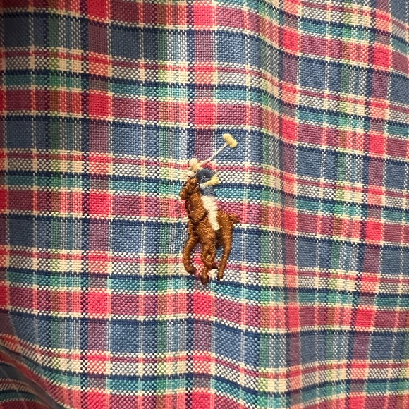 Ralph Lauren pink & blue plaid Button down - Picture 2 of 3